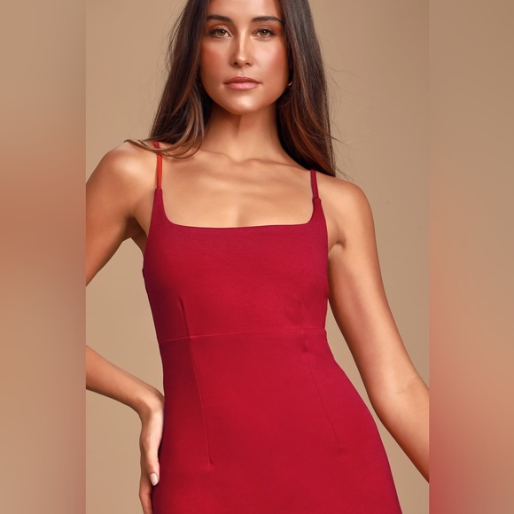 LULUS Heart Eyes Red Ruffled Bodycon Mini Dress - Picture 3 of 5